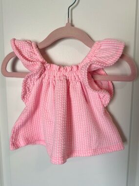 Pink Baby Girl Two-Piece Top and Bloomers Set 3-6M